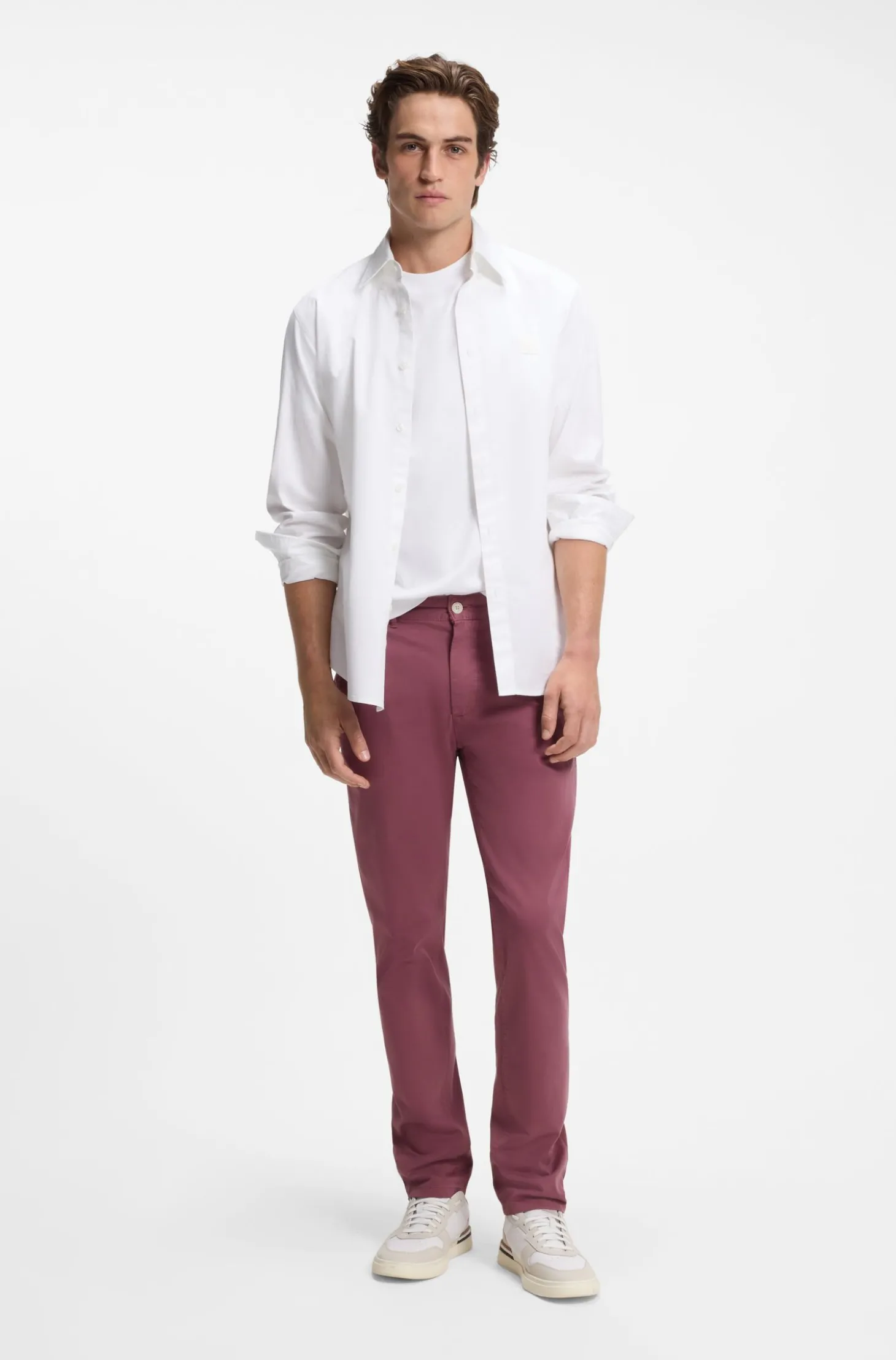 Slim-Fit Hose aus überfärbtem elastischem Satin