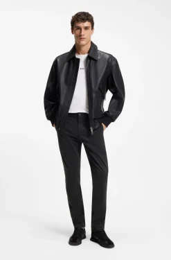 Slim-Fit Hose aus überfärbtem elastischem Satin