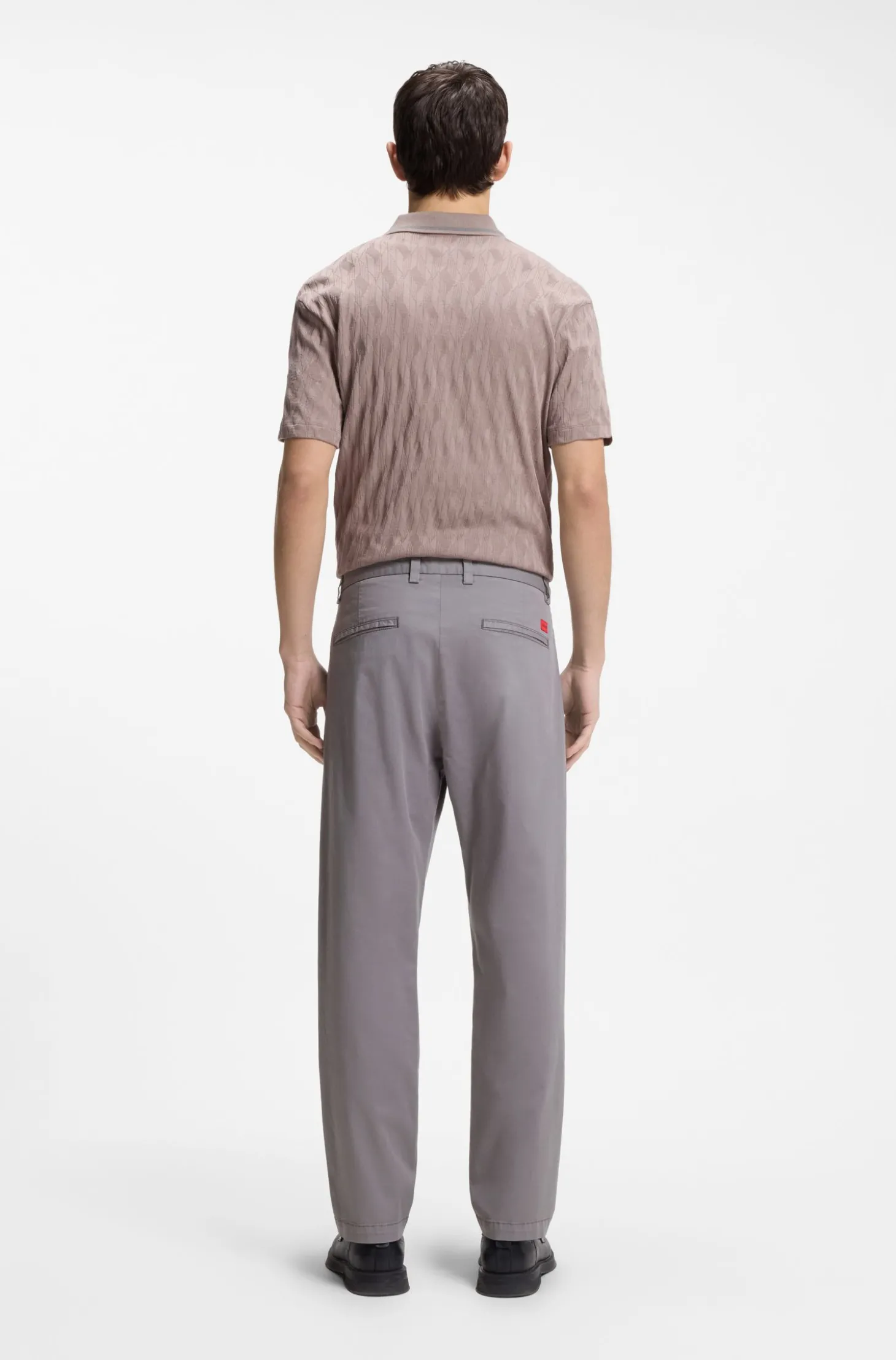 Slim-Fit Hose aus elastischer Baumwoll-Gabardine