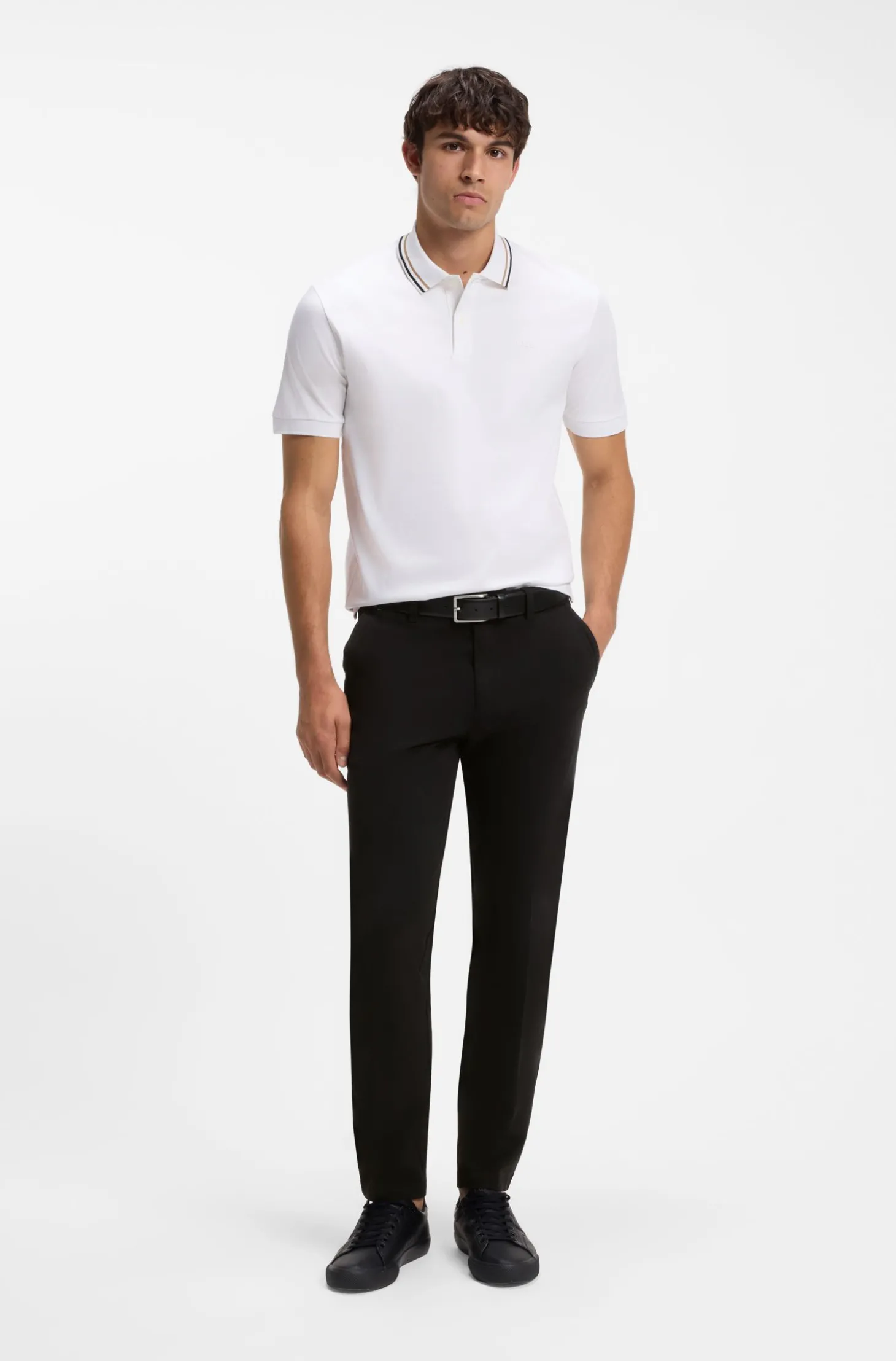 Slim-Fit Hose aus elastischer Baumwoll-Gabardine