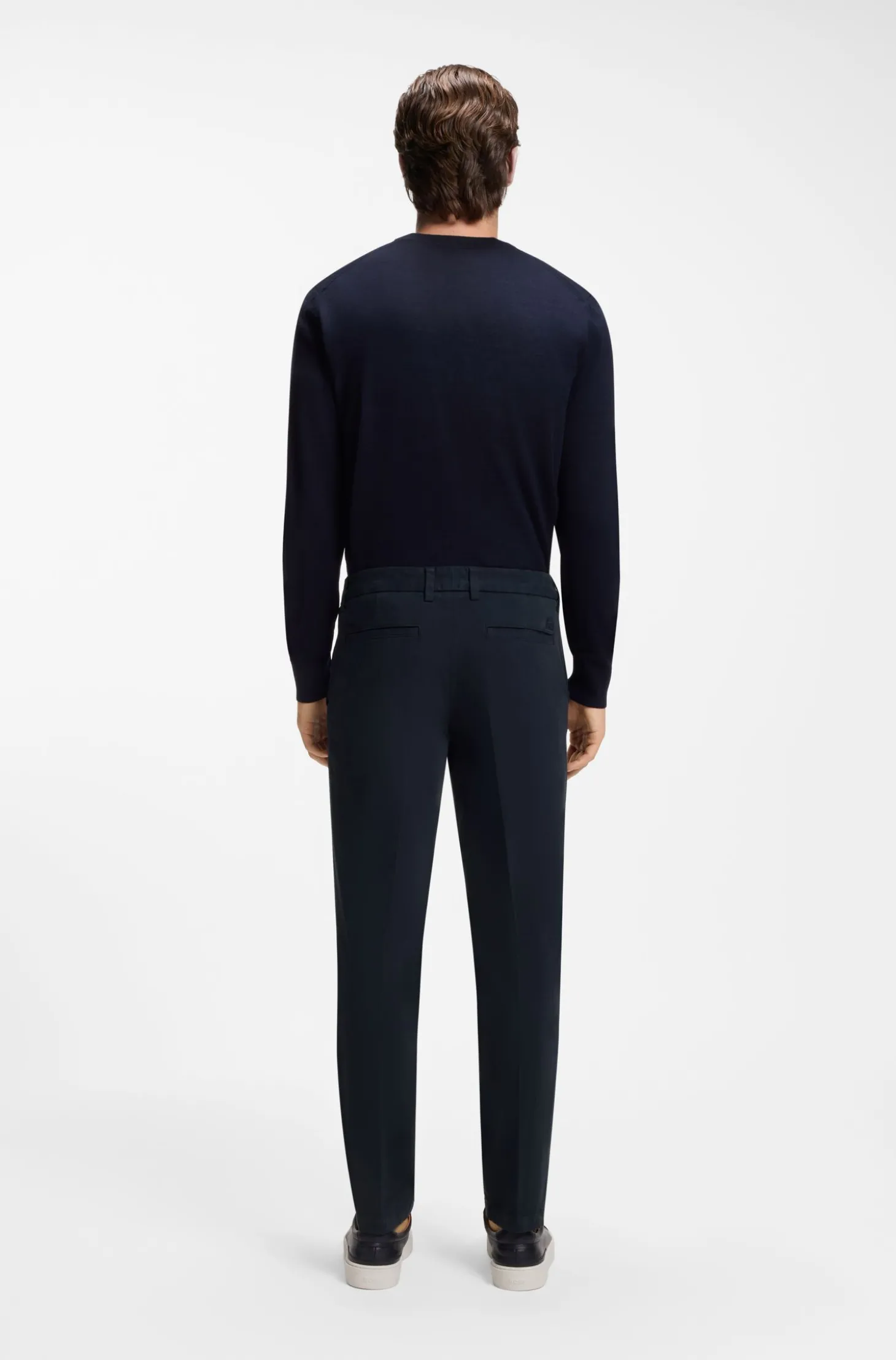 Slim-Fit Hose aus elastischer Baumwoll-Gabardine