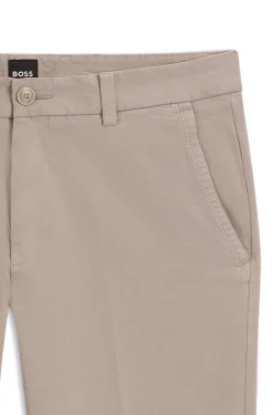 Slim-Fit Hose aus elastischer Baumwoll-Gabardine