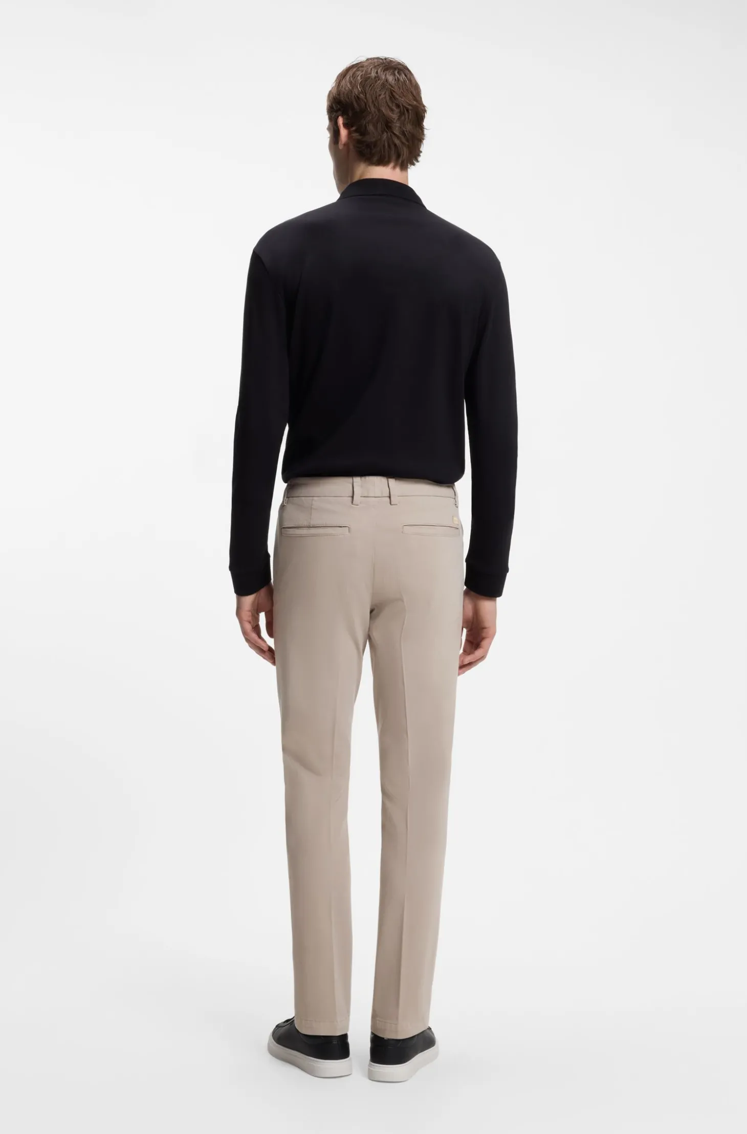 Slim-Fit Hose aus elastischer Baumwoll-Gabardine