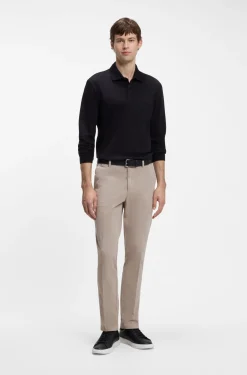 Slim-Fit Hose aus elastischer Baumwoll-Gabardine