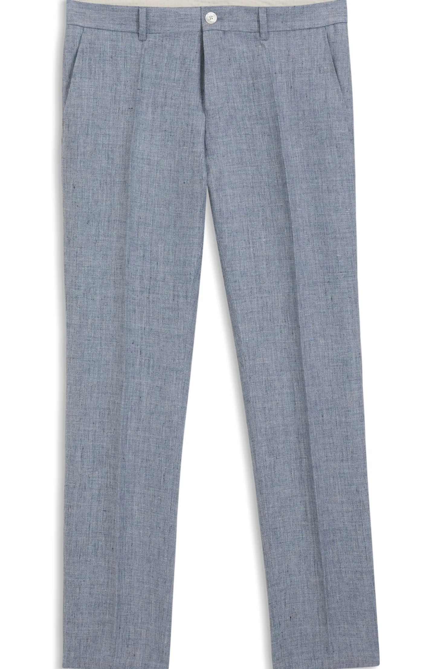 Slim-Fit Hose aus gemustertem Leinen