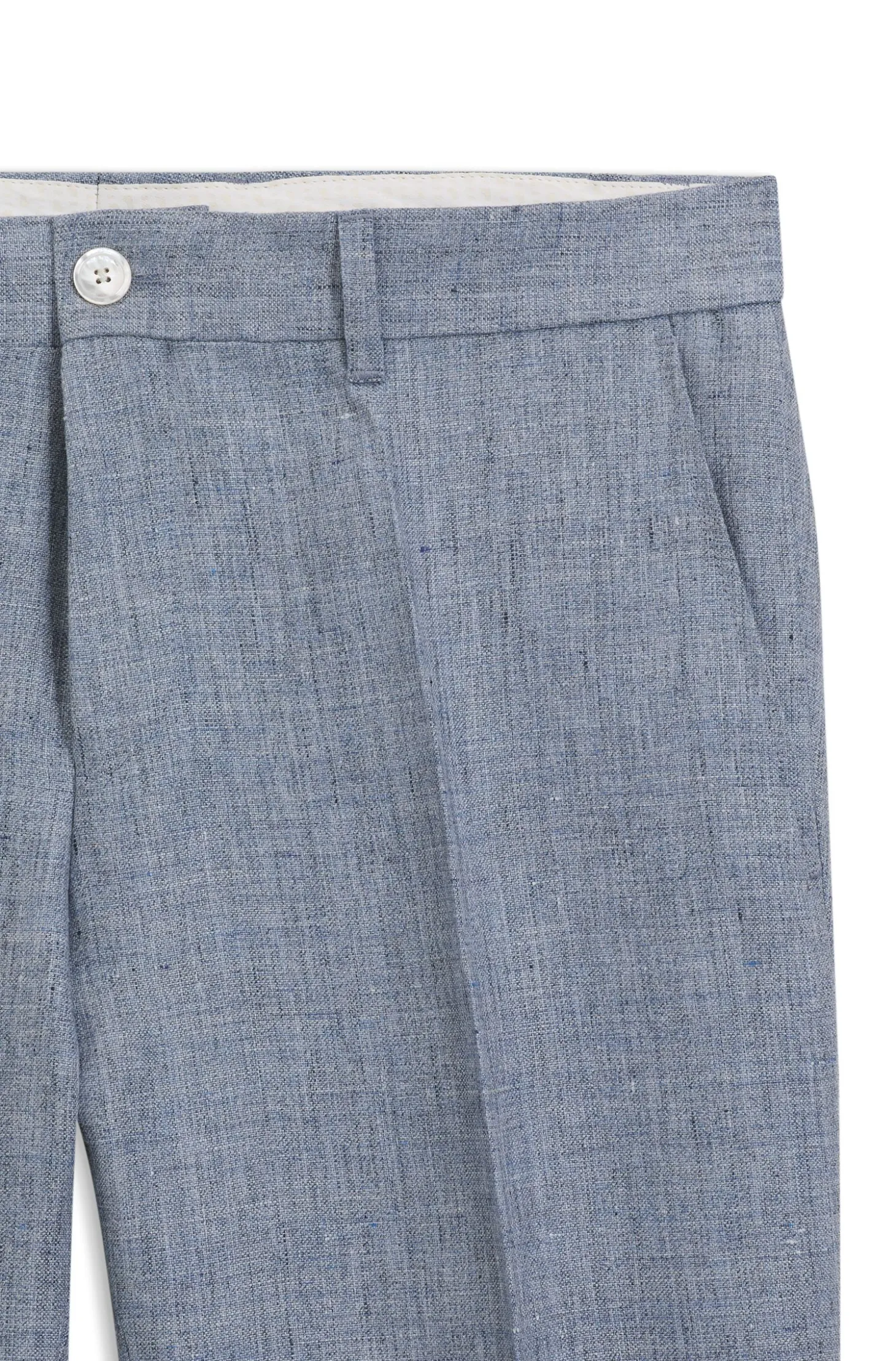 Slim-Fit Hose aus gemustertem Leinen
