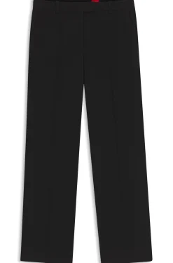 Slim-Fit Hose aus Krepp-Gewebe mit D-Ring-Detail