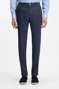 Slim-Fit Hose aus Leinen-Mix