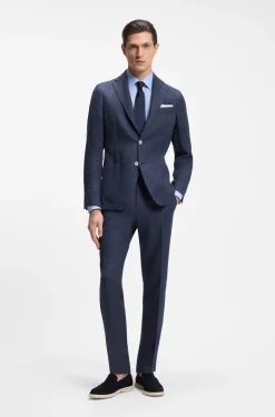 Slim-Fit Hose aus Leinen-Mix