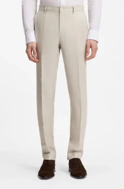 Slim-Fit Hose aus Leinen-Mix