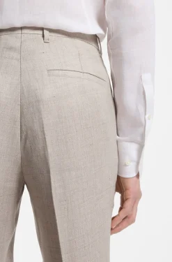 Slim-Fit Hose aus Leinen-Mix
