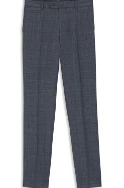 Slim-Fit Hose aus Schurwoll-Mix mit Seide und Leinen