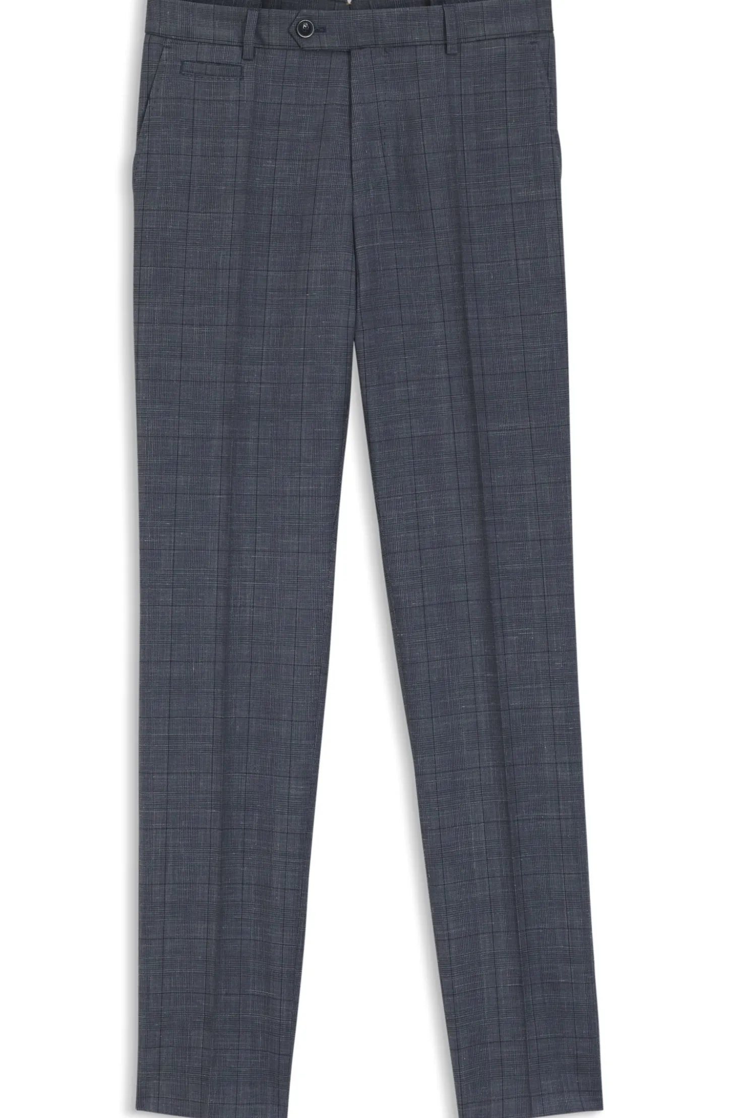 Slim-Fit Hose aus Schurwoll-Mix mit Seide und Leinen