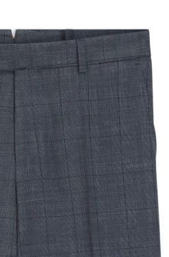 Slim-Fit Hose aus Schurwoll-Mix mit Seide und Leinen