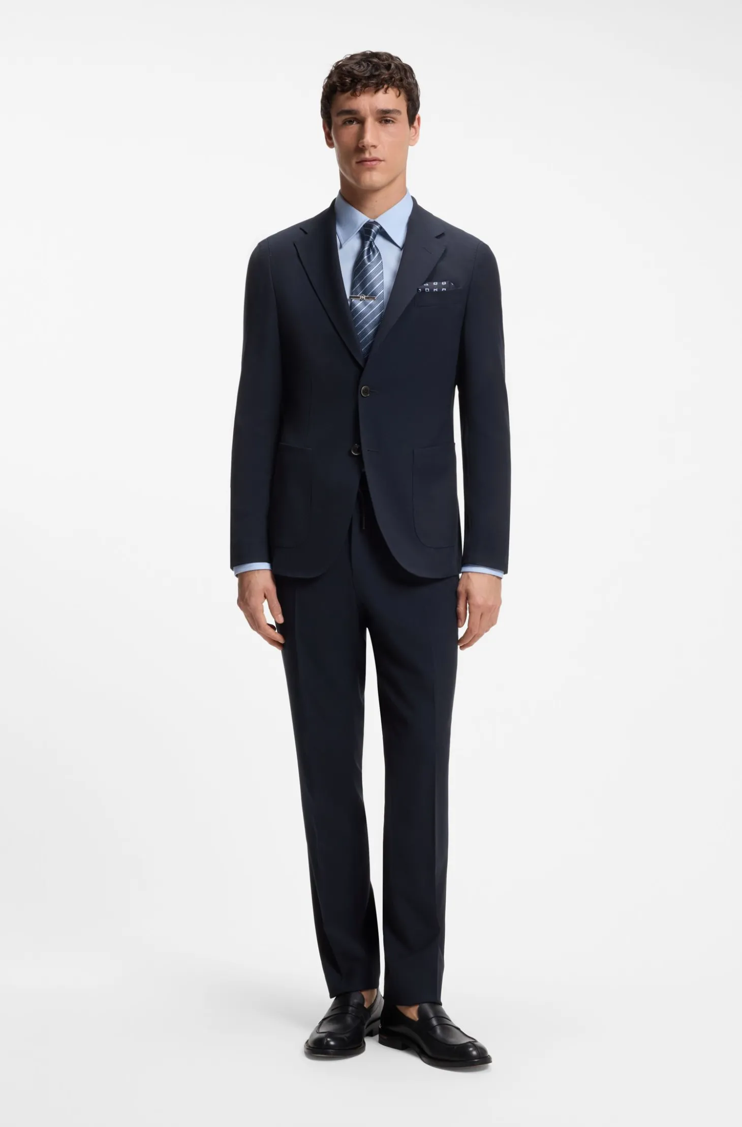 Slim-Fit Hose aus Schurwoll-Mix mit Seide
