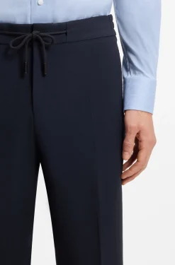 Slim-Fit Hose aus Schurwoll-Mix mit Seide
