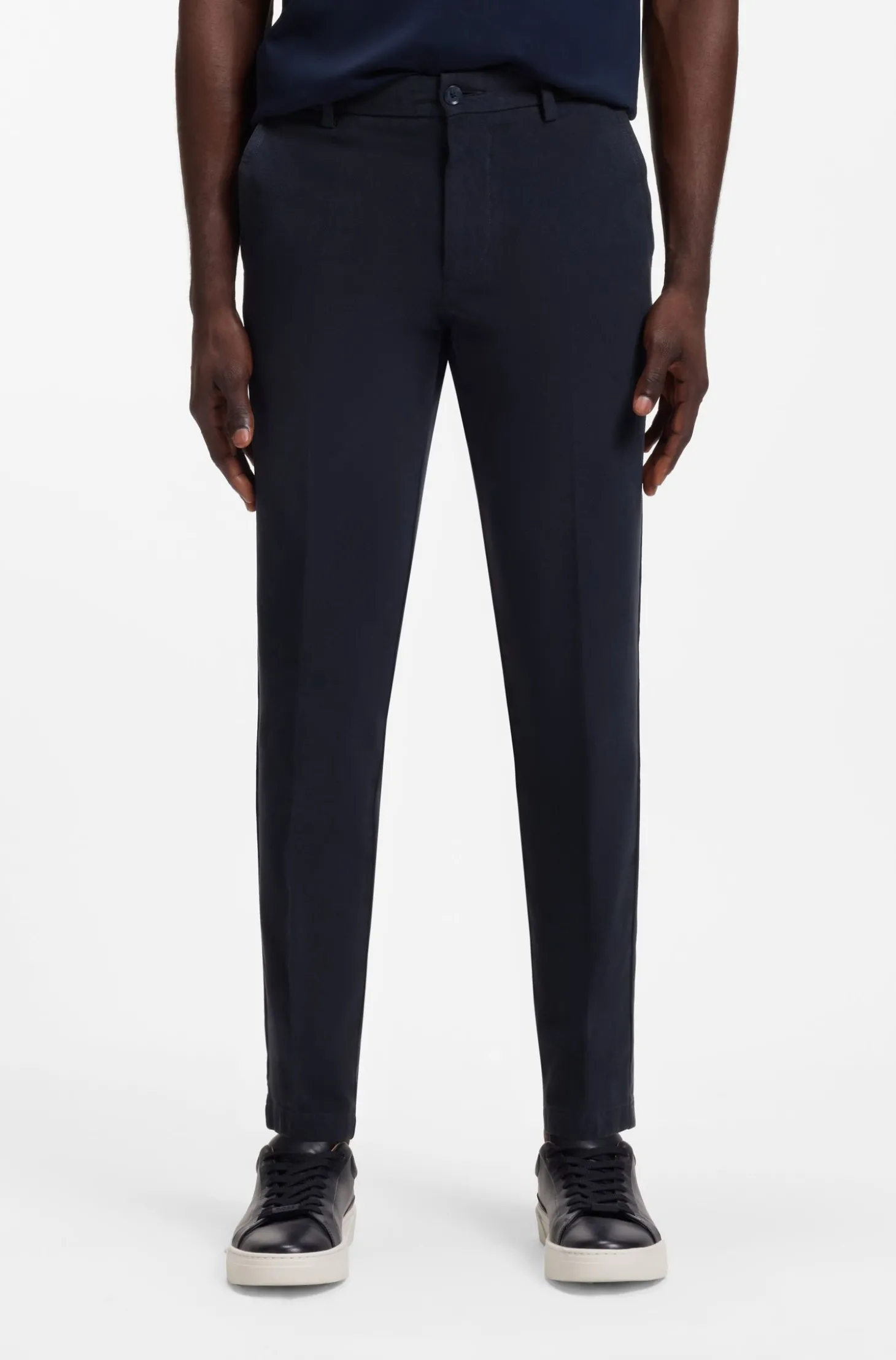 Slim-Fit Hose aus strukturierter Stretch-Baumwolle