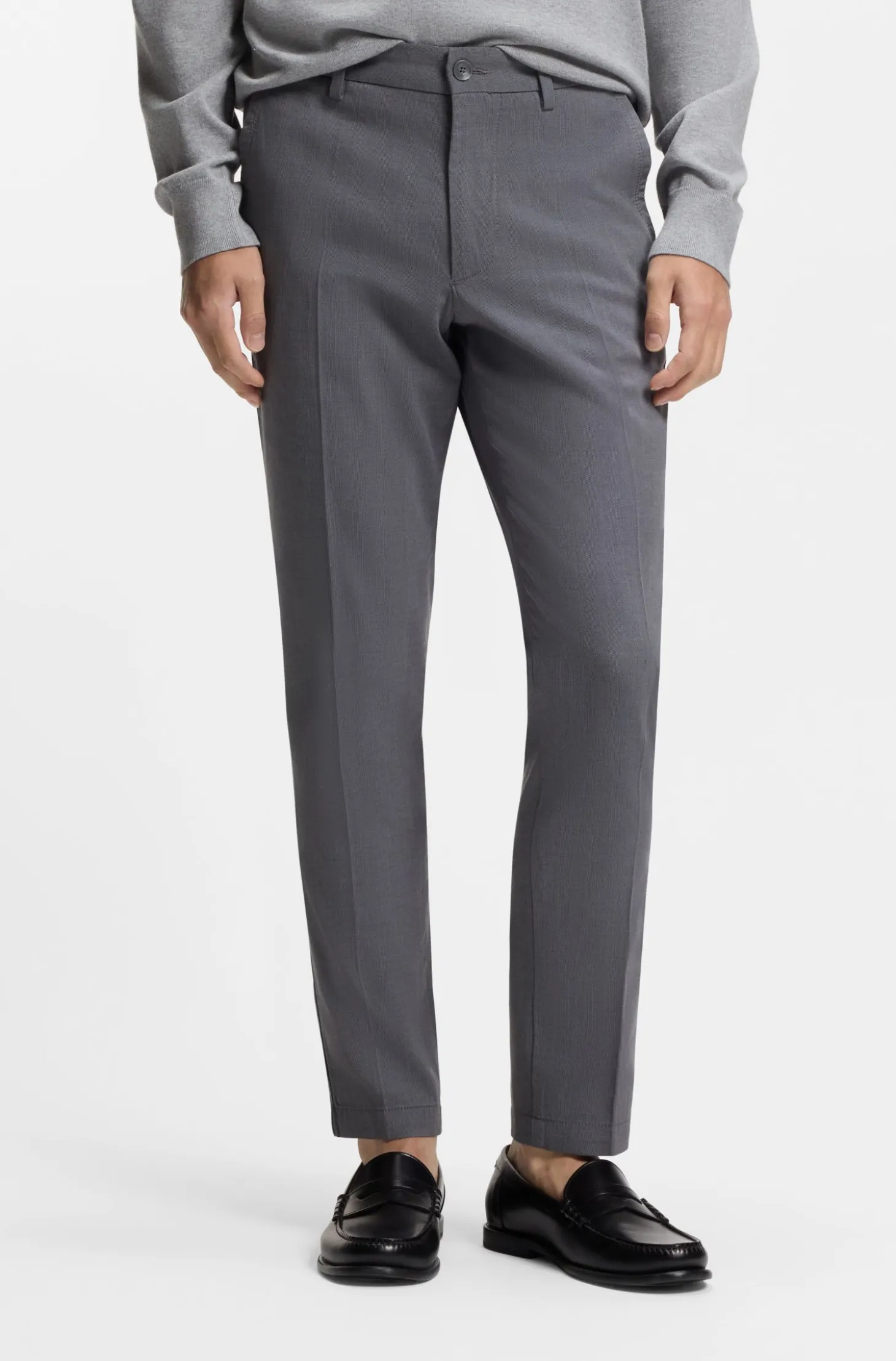 Slim-Fit Hose aus strukturierter Stretch-Baumwolle