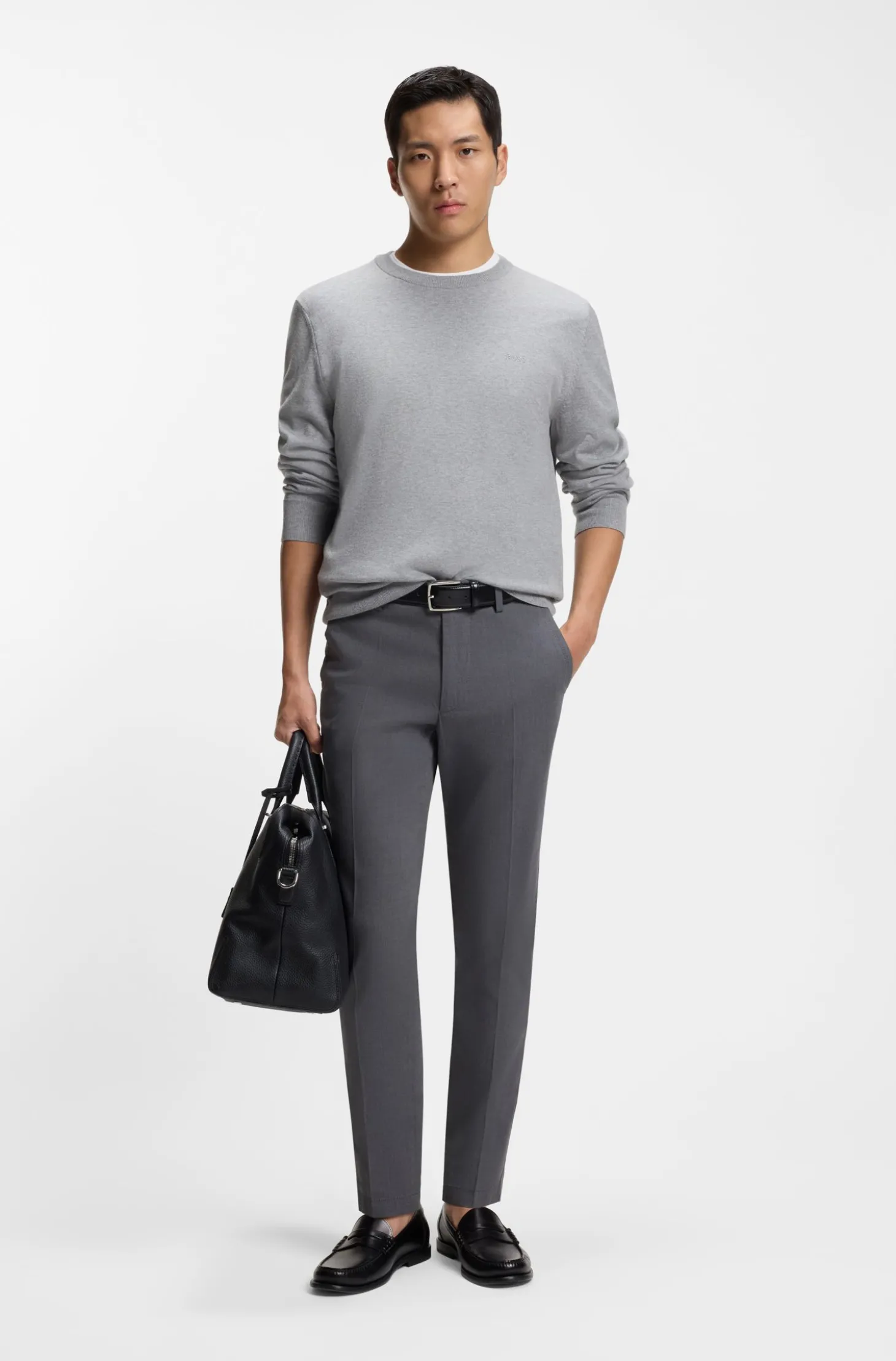 Slim-Fit Hose aus strukturierter Stretch-Baumwolle