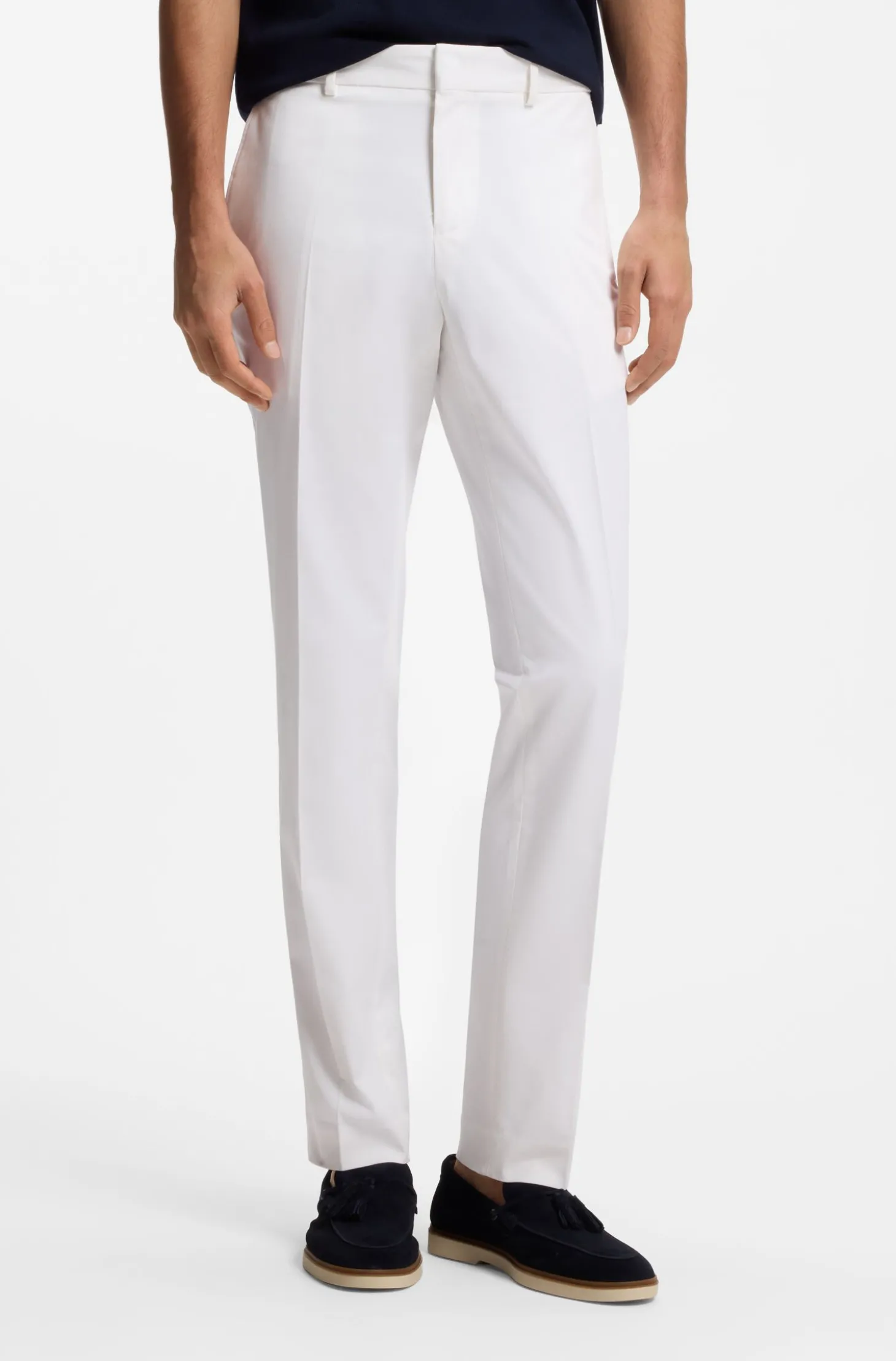 Slim-Fit Hose aus waschmaschinenfester Stretch-Baumwolle