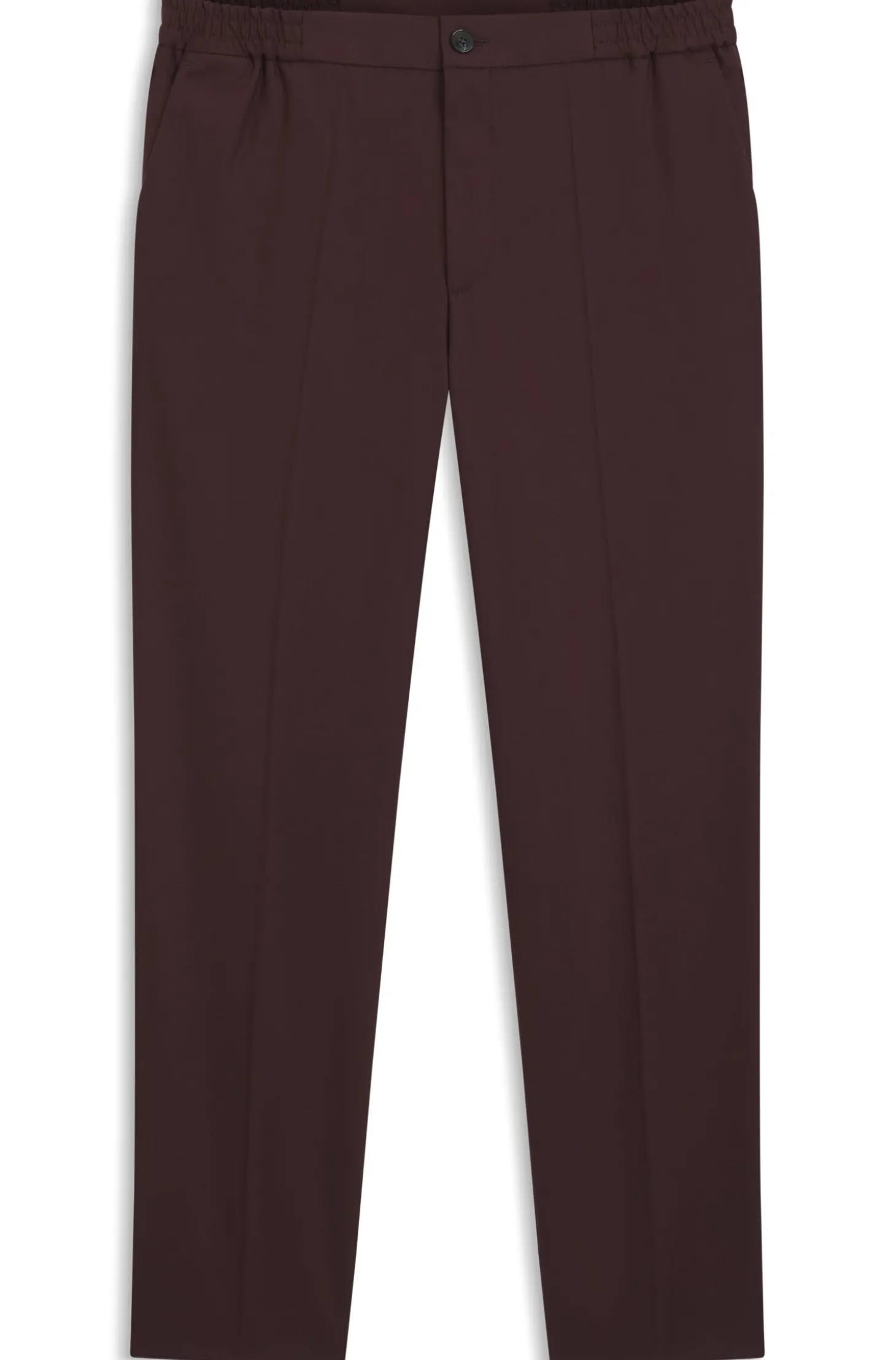 Slim-Fit Hose aus Woll-Mix mit Popeline-Struktur