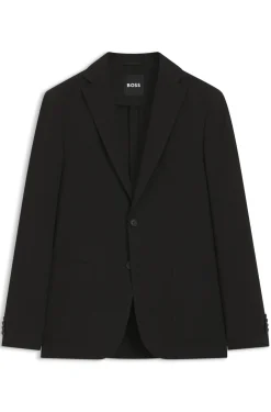 Slim-Fit Jacke aus elastischem Baumwoll-Seersucker