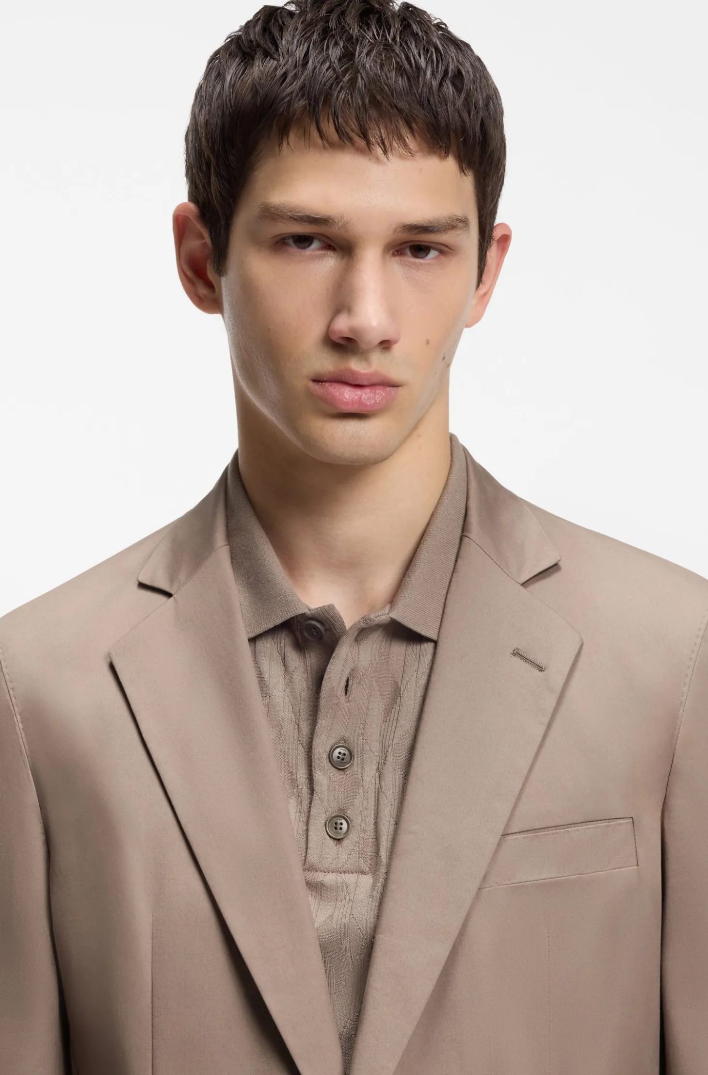 Slim-Fit Jacke aus elastischer Baumwolle