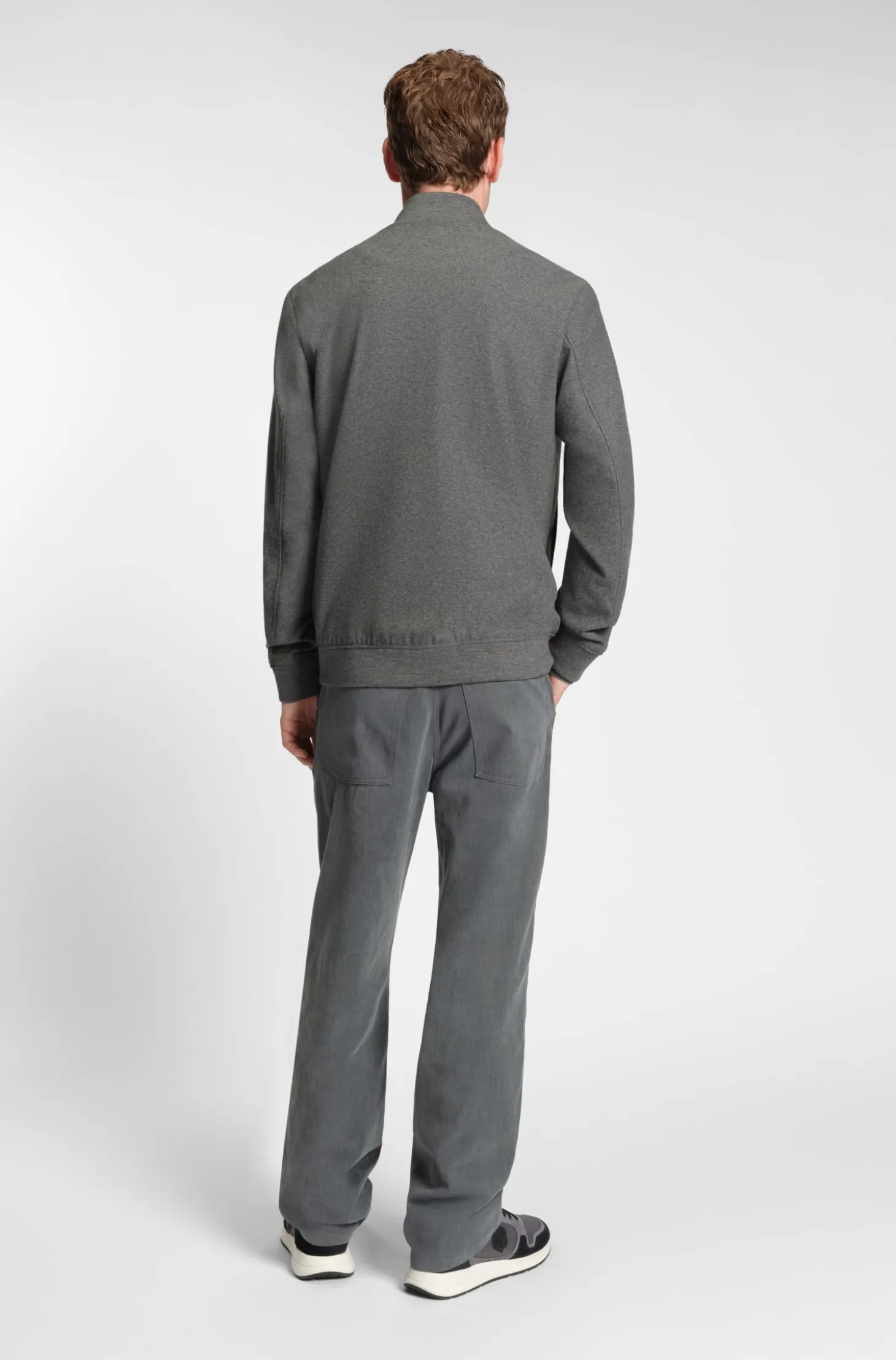 Slim-Fit Jacke aus gebürstetem Stretch-Flanell