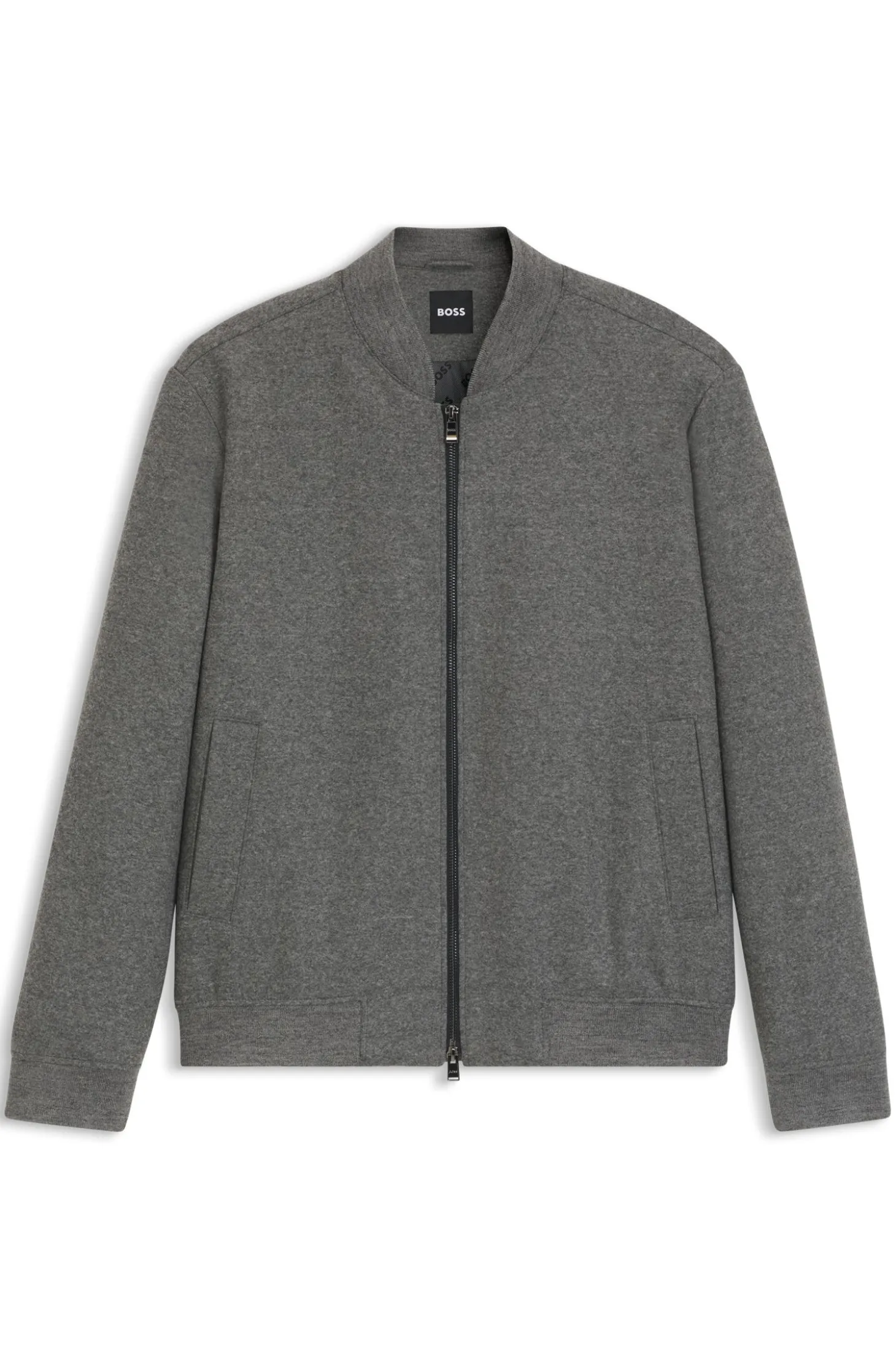 Slim-Fit Jacke aus gebürstetem Stretch-Flanell
