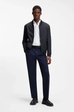 Slim-Fit Jacke aus Stretch-Baumwolle-Twill mit Reißverschluss