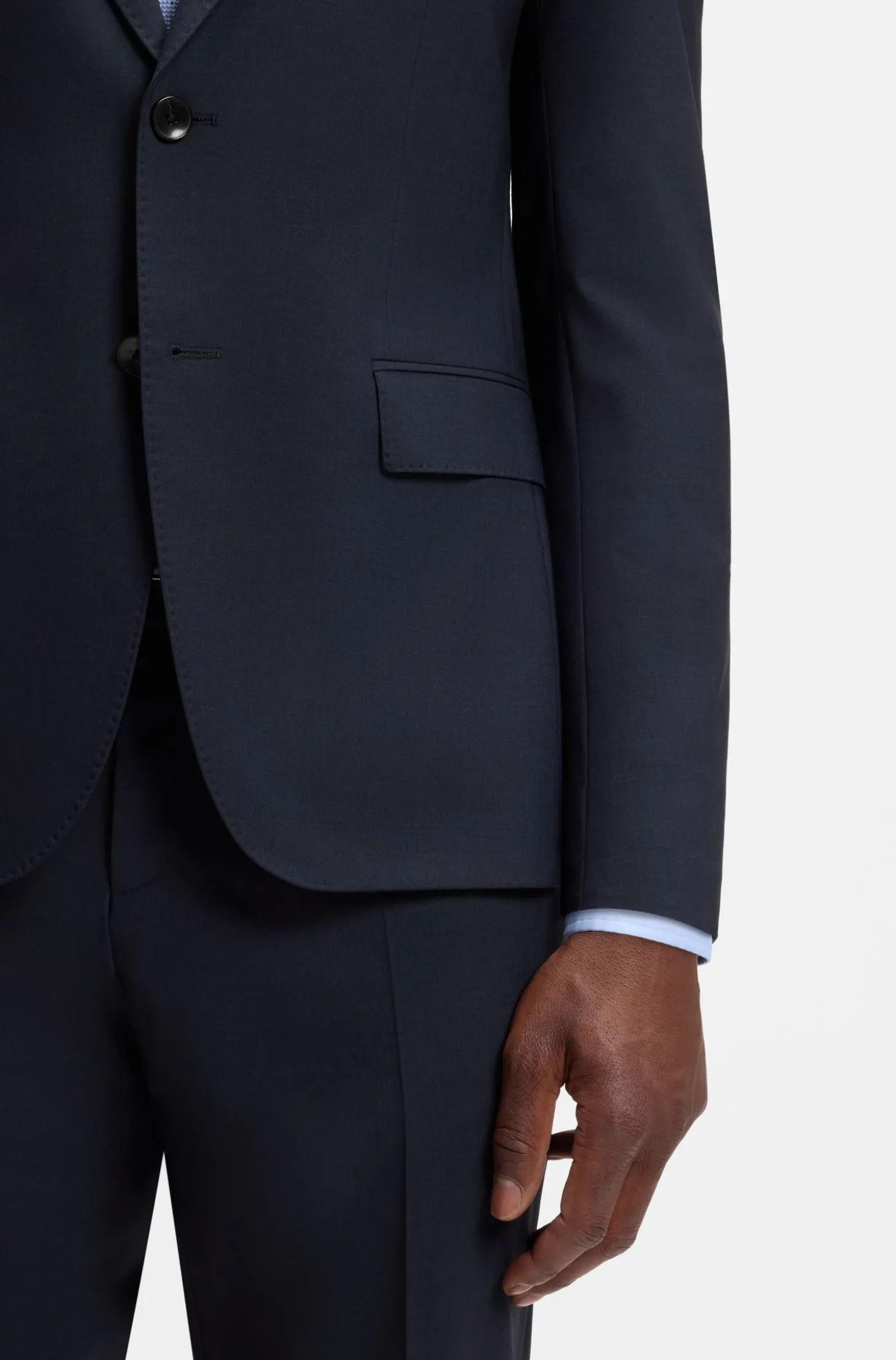 Slim-Fit Jacke aus Stretch-Wolle