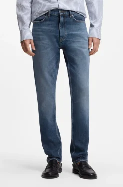 Slim-Fit Jeans aus blauem Stretch-Denim