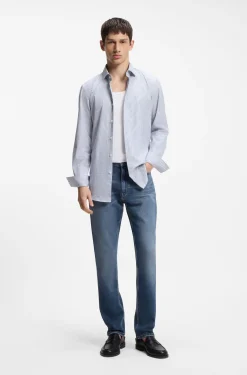 Slim-Fit Jeans aus blauem Stretch-Denim