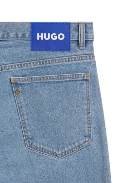 Slim-Fit Jeans aus blauem Stretch-Denim mit Vintage-Waschung
