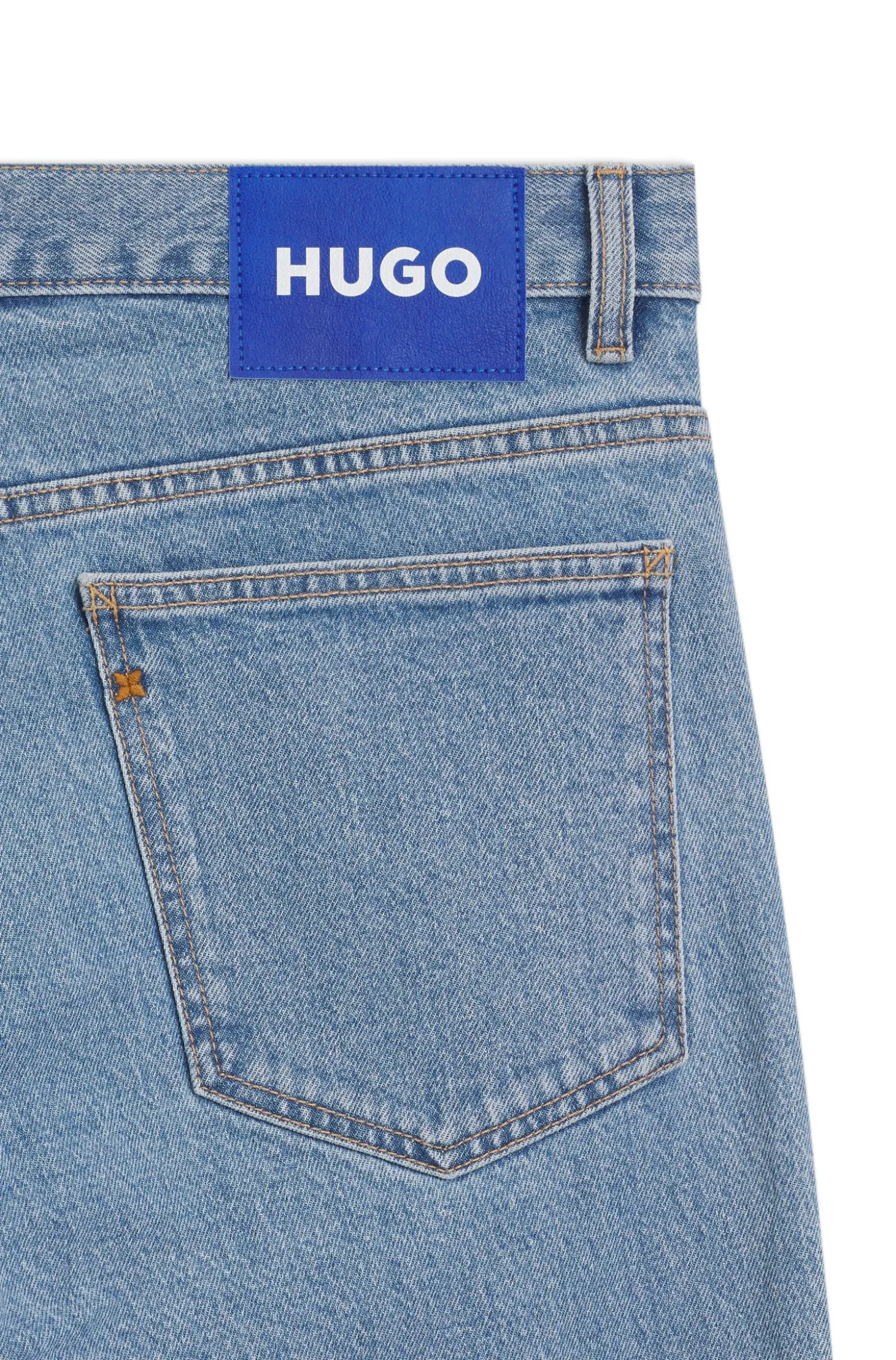 Slim-Fit Jeans aus blauem Stretch-Denim mit Vintage-Waschung