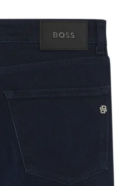 Slim-Fit Jeans aus dunkelblauem Stretch-Denim