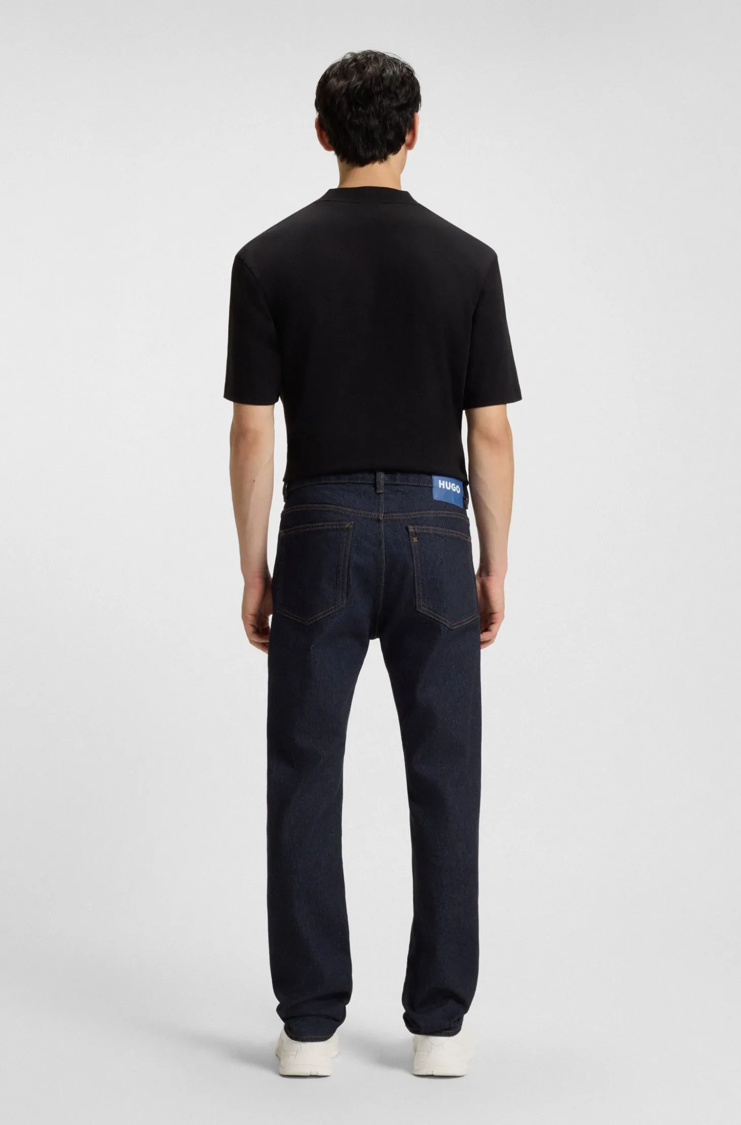 Slim-Fit Jeans aus dunkelblauem Stretch-Denim