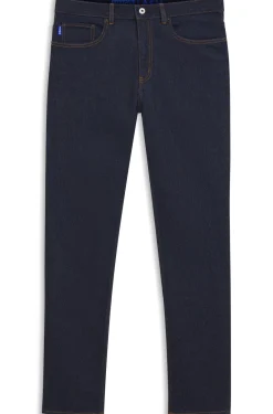 Slim-Fit Jeans aus dunkelblauem Stretch-Denim