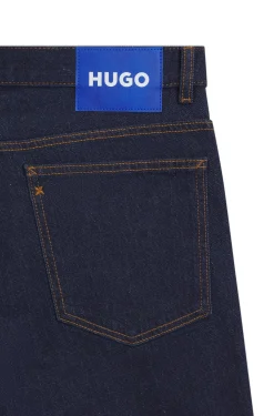 Slim-Fit Jeans aus dunkelblauem Stretch-Denim