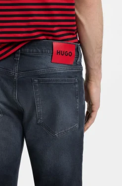 Slim-Fit Jeans aus dunkelblauem Stretch-Denim