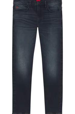 Slim-Fit Jeans aus dunkelblauem Stretch-Denim