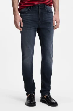 Slim-Fit Jeans aus dunkelblauem Stretch-Denim