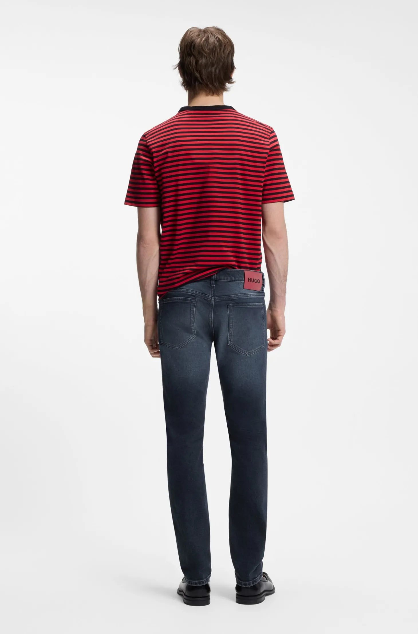 Slim-Fit Jeans aus dunkelblauem Stretch-Denim