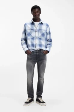 Slim-Fit Jeans aus grauem Stretch-Denim