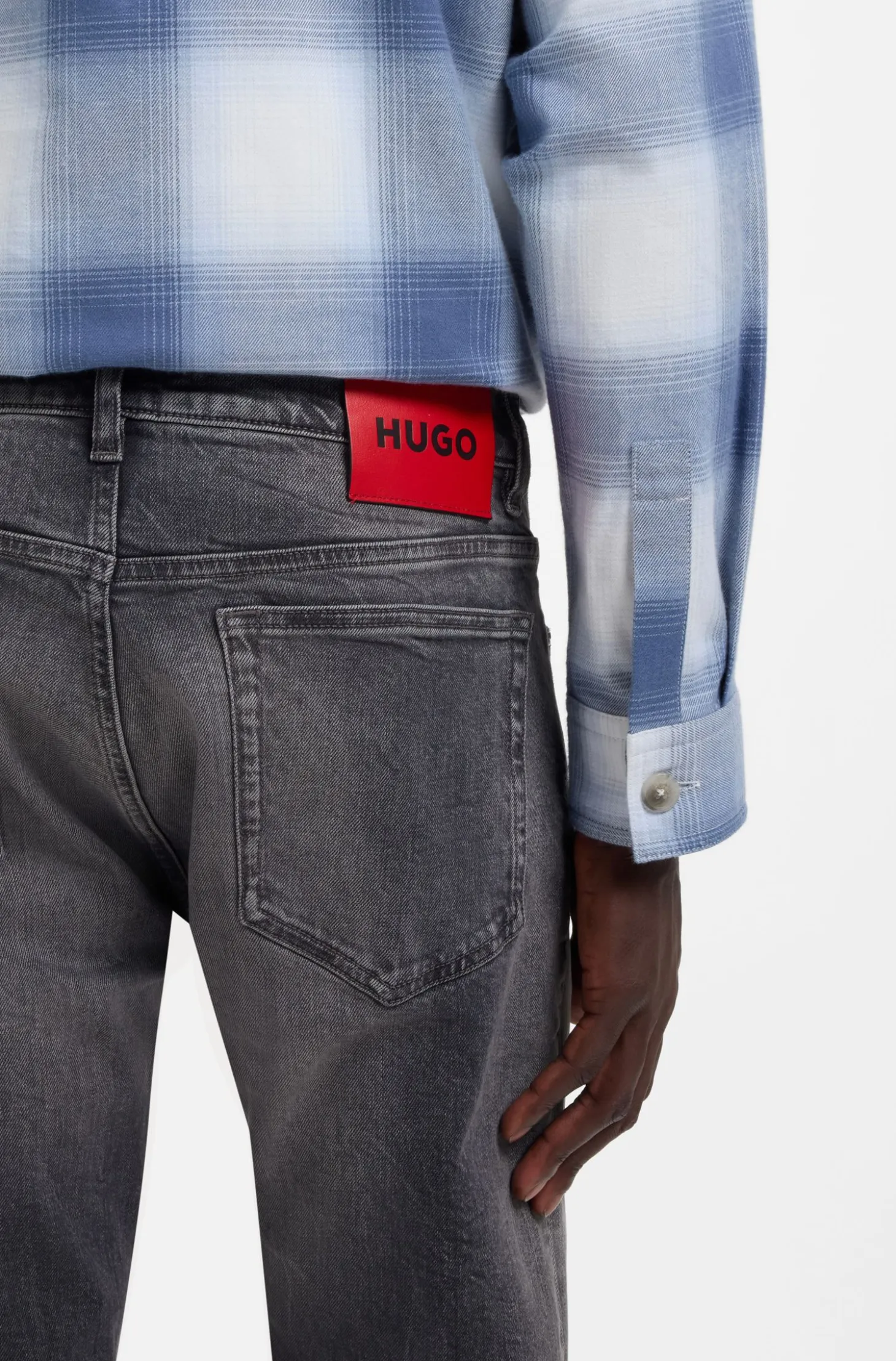 Slim-Fit Jeans aus grauem Stretch-Denim