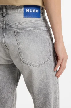 Slim-Fit Jeans aus grauem Used-Denim