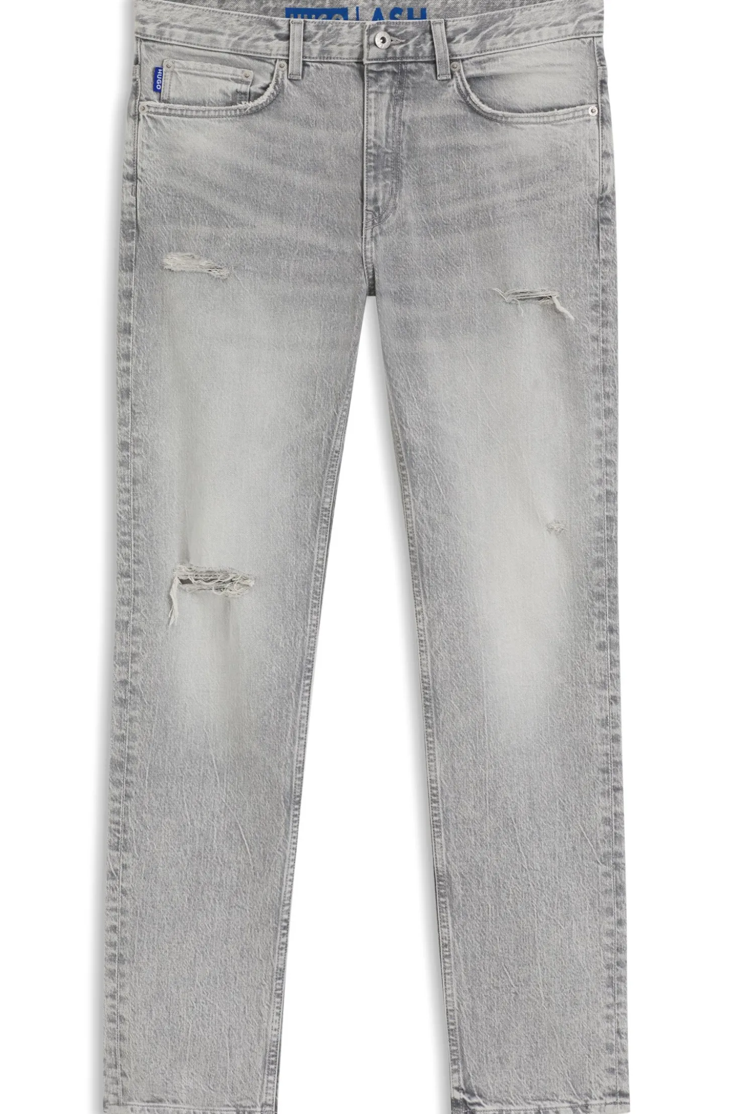 Slim-Fit Jeans aus grauem Used-Denim