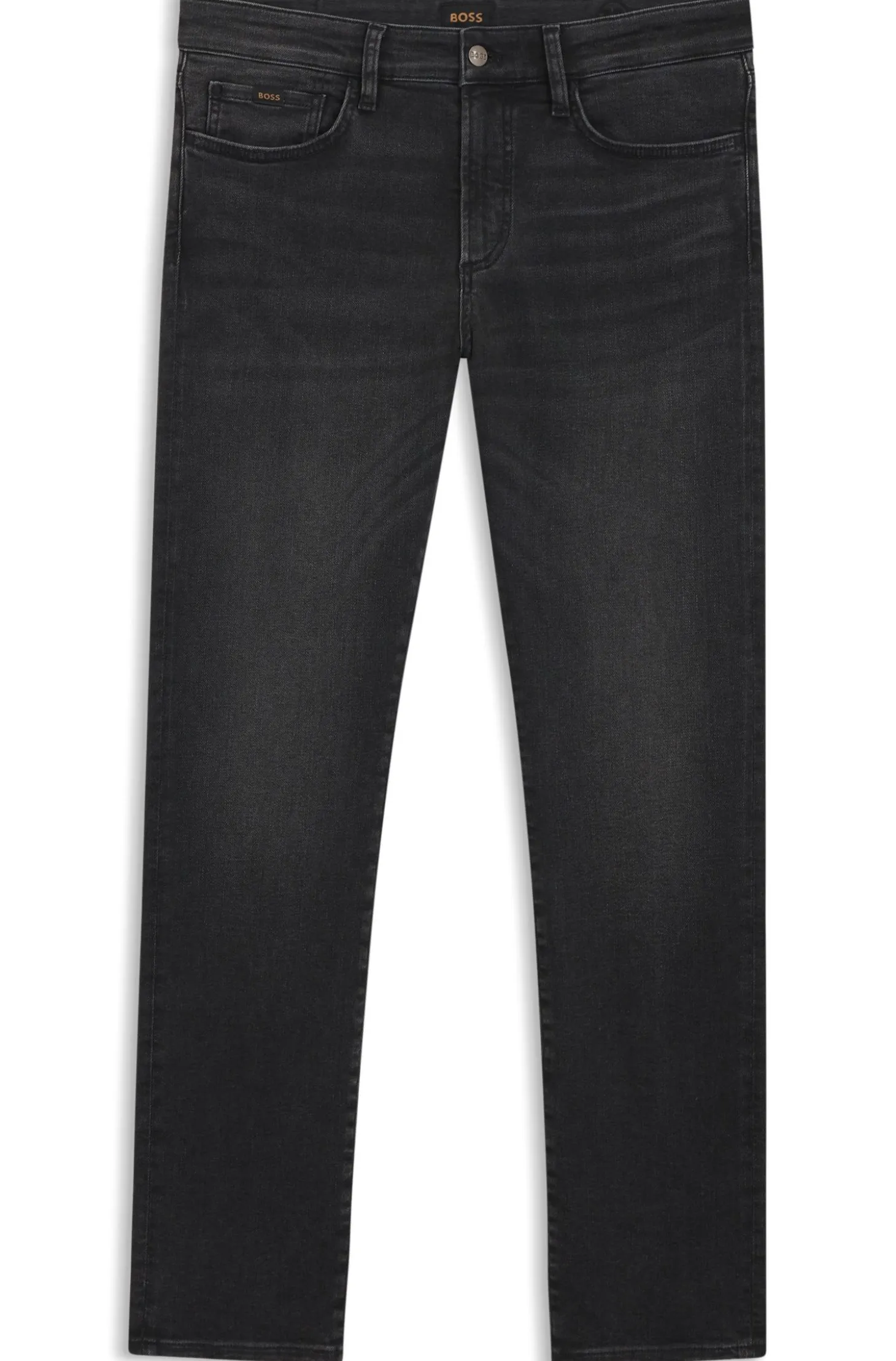 Slim-Fit Jeans aus schwarzem Performance-Denim
