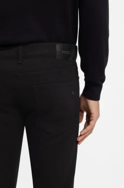 Slim-Fit Jeans aus schwarzem Stretch-Denim