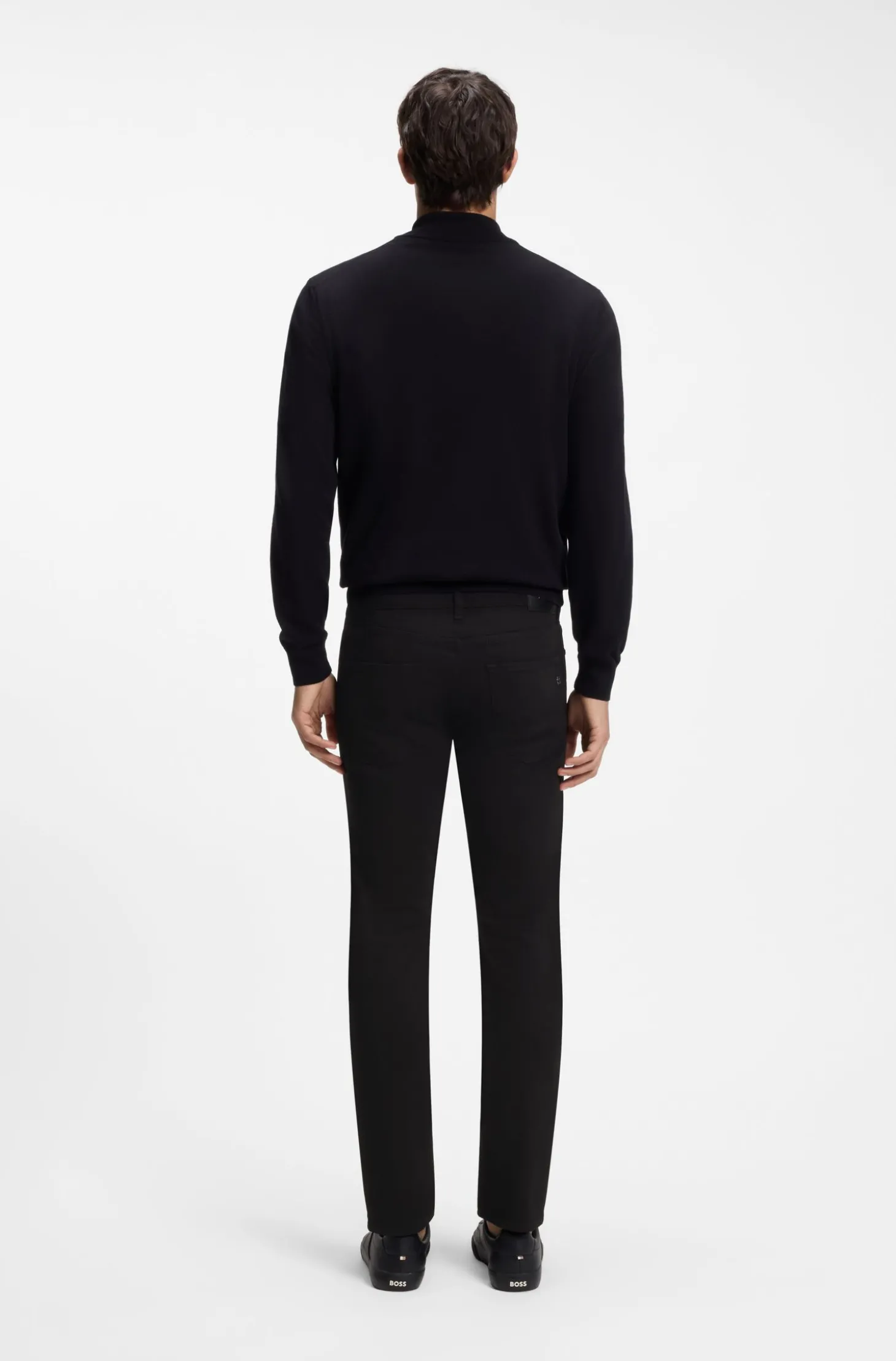 Slim-Fit Jeans aus schwarzem Stretch-Denim